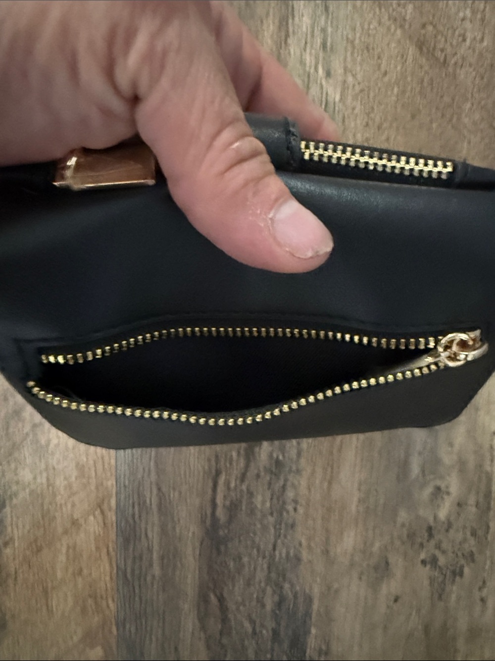 Nine West Black Card Case Wallet with Gold Accents - Picture 4 of 9